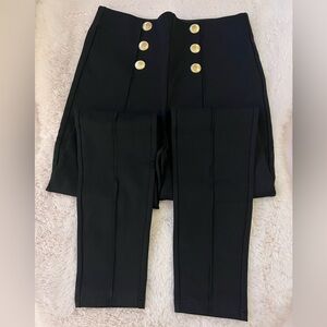 Zara Black Elastic Waist Pants
